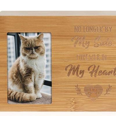 China High Quality Wooden Dog Cat Urns Photo Box Pet Casket China Wood Casket Ashes for sale