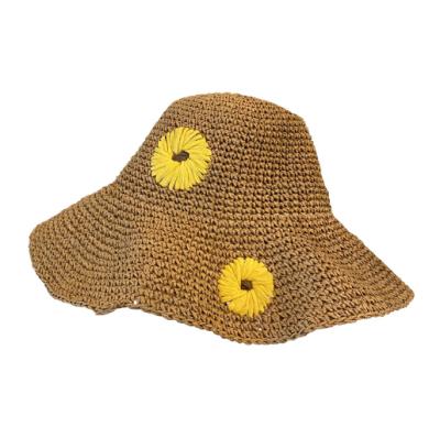 China Wide Picture Women Brim Beach Hat Bowknot Summer Sun Foldable Straw Hat for sale