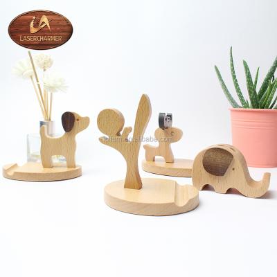 China Europe Logo Custom Wooden Cell Phone Display Stand Phone Holder for sale