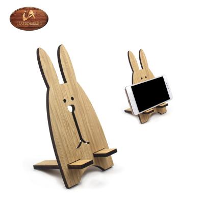 China Europe Christmas Customized Wood Crafts Wooden Phone Holder DIY Gift for sale