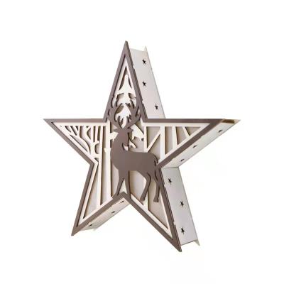 China Gifts Christmas Festival Decoration Star Pentagon Crafts Wooden Environment Lamp, Restaurant Bar Ornaments Atmosphere Lamp for sale