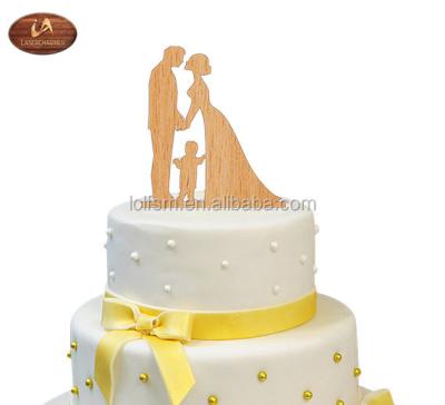 China stunning Wedding Cake silhouette of newlyweds from 3mm basswood plywood, made to order with family name, decor-love couple from Mr. And Mrs. Cake for sale