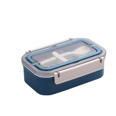 China Airtight 304 Stainless Steel Kids Bento Lunch Box Detachable Viable Small Lunch Box Food Storage Container with Cutlery for sale