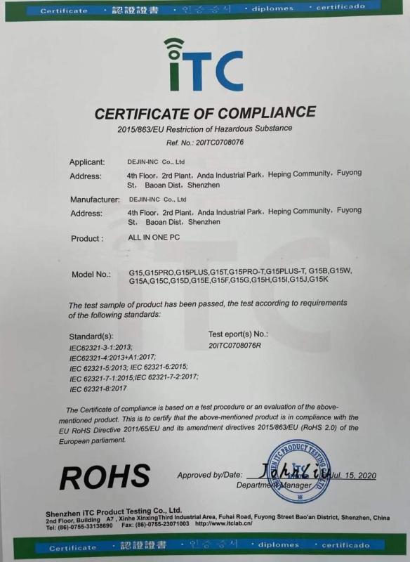 RoHS - DEJIN-INC CO.,LTD