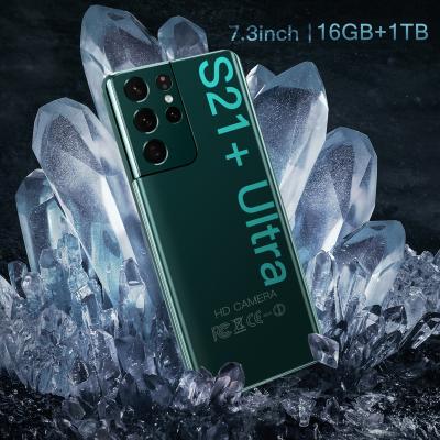 China Dual Sim Card +tf Dual SIM Card Original S21+ultra 7.3inch Android11.0 Big Screen Mobile Phone Support 16gb+1tb Mtk6899 (Brand New) for sale