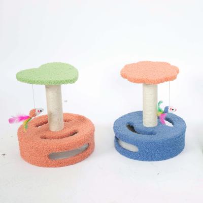 China Creative Viable Cat Climbing Frame Small Cat Toy Sisal Cat Scratching Post Sun Flower Catch Column for sale