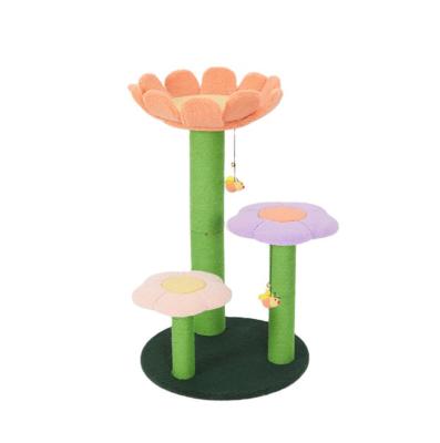 China Luxurious Climbing Tower Cat Tree High Quality Stuffed Plush Tree Stuffed Pet Viable Toy Cat Tree for sale