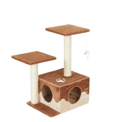 China Viable Small and Medium Cat Tree House With Mouse Cat Climbing Frame Cat Scratching Mail Toys for sale