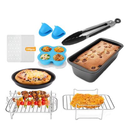 China Hotel BPA Free Air Fryer Deep Non-Stick Coating Accessories Set For Bread Pizza Cake Pan Kitchen Cooking Tool for sale