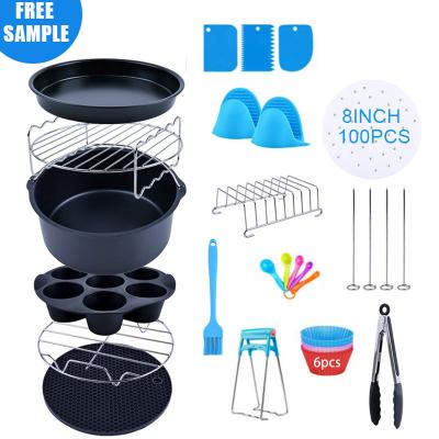 China Hotel 8in 13pcs Electric Deep Fryer Accessories Set For 3.2 6.2QT Up Pizza Tray Double Grill Cake Basket for sale