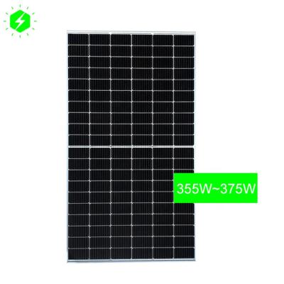 China FNEPower 355W solar power system factory price | 375W Monocrystalline Roof Top Cells 120cell Half Solar Panel For Solar Power System for sale