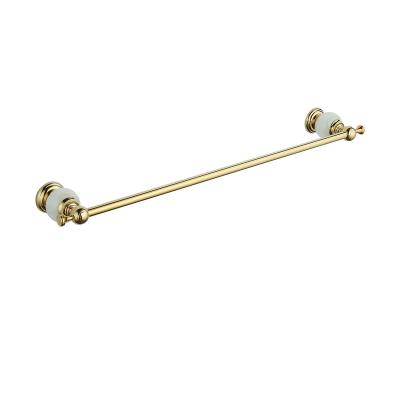 China Heater Towel Rail Bathroom Gold Brass Wall Mounted Single Towel Rack for sale