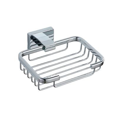 China 20751 Modern Square Design Chrome Zinc Wall Mounted Soap Basket Bathroom Accessories for sale