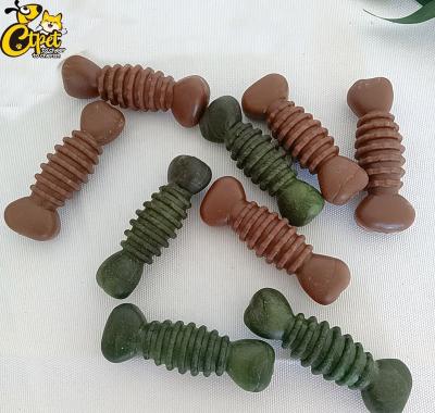 China Sustainable Innovative Dog Snacks Twisted Dental Treat Sticks Chews Dumbbell Bone Dog Chews Dog Snacks for sale