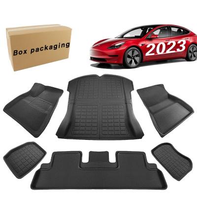 China Floor Mat Luggage Mat LHD RHD 2017 To 2022 2023 Sports Fits Tesla Model 3 Y Left Right Four Seasons Rudder Waterproof 3D Floor Liner for sale