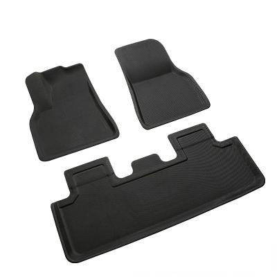 China Single Color Minus Model Floor Mat 3pcs Front Rear Cargo Liner Mat All Weather Waterproof Anti-Slip Floor Mat Custom Fit For Tesla Model Y for sale