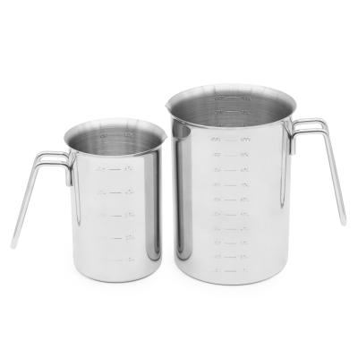 China 500ML and 1000ML measures workable on both sides inside perfect for espresso machines stainless steel milk frothing pitcher for sale