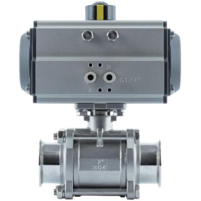 China General Pneumatic Three Way Ball Valve Stainless Steel Flange Valve for sale