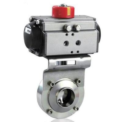 China Food Grade 304 Stainless Steel General Pneumatic Sanitary Butterfly Valve for sale