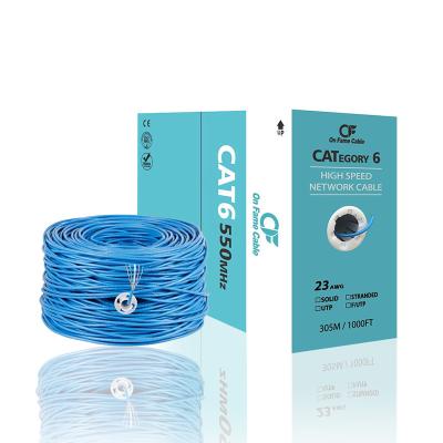 China Changbao Solid Bare Copper 305m 4 Pairs 23AWG UTP Internet Solid Bare Copper Cable Lan Network Communication Cables Ethernet Cat6 for sale