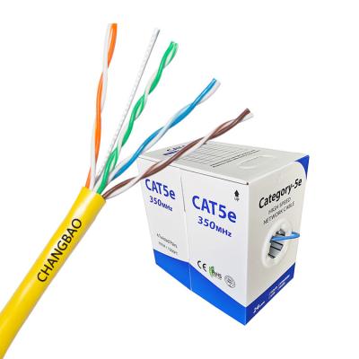 China CCA Factory Price Communication Cable Cat5e 4 Pair CCA 24AWG 1000ft Cat 5 Solid UTP Cable for sale