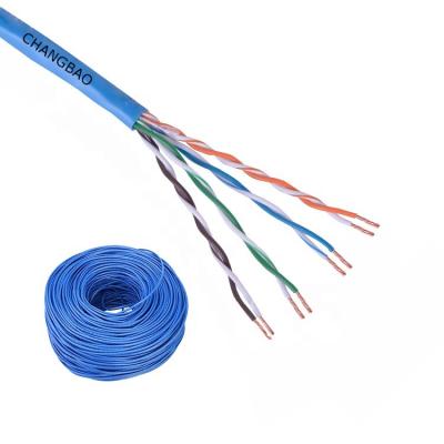 China Best Price Changbao Cat5e 305m 4pair Stranded Bare Copper Stranded Rj45 Bare Copper Networking UTP Lan Ethernet Cable Cat 5 Cat6 for sale