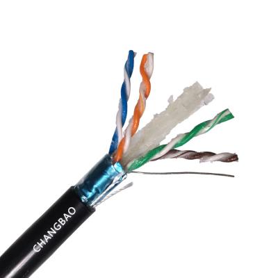 China Changbao outdoor solid bare copper type ftp network gel wire shielded ethernet cat6 lan cable for sale