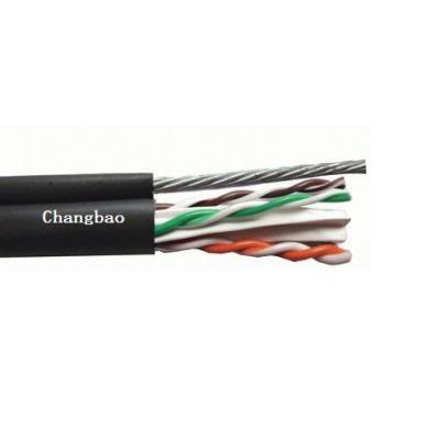 China Changbao Solid Bare Copper CAT6 UTP And Aerial FTP Network Cable With Outdoor Messenger Wire Cat 6 Cable for sale