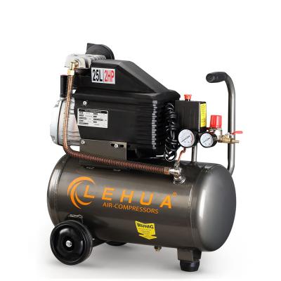 China Ningbo 25L 2HP 220V Lubricated Portable Direct Driven Piston Air Compressor for sale