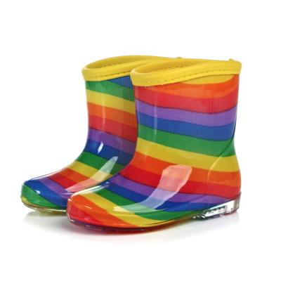 China Custom Waterproof Decorative Goods Printing Rainbow Kids Rain Boots Waterproof Non-slip Comfortable Rain Boots Kids for sale