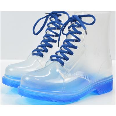 China Waterproof decorative durable hot promotion rain boots printing woman transparent custom rain boots for sale