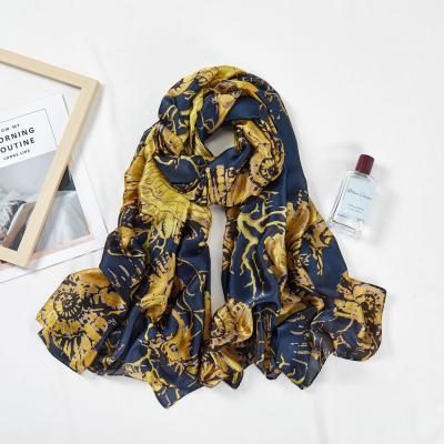 China New Design Spring Summer Feeling Silk Hijab Scarf Women Scarf Shawl Soft Smooth Custom Printing for sale