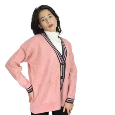 China Hot Selling Breathable 2021 Winter Fall Loose Casual Style Women's Sweater Cardigan With Button Sweater for sale