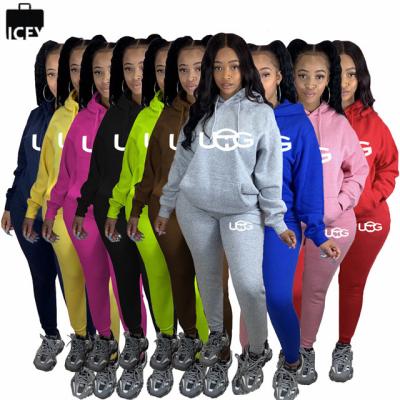 China 2022 New Arrival Women's Sports Equipment Tracksuits Autumn Zipper Hooded Top Two-Piece Sweatpants QUICK DRY Pants Suit Joggers Set for sale