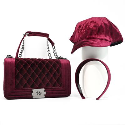 China New arrivals 2021 purses hat and polyester hotsell handbags and purse sets matching purse and hat for sale