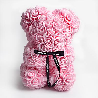 China 25cm Heart Bear Wedding Party Decoration Luxury Flower Teddy Bear Rose Bear Valentine Girlfriend Anniversary Gift Foam for sale