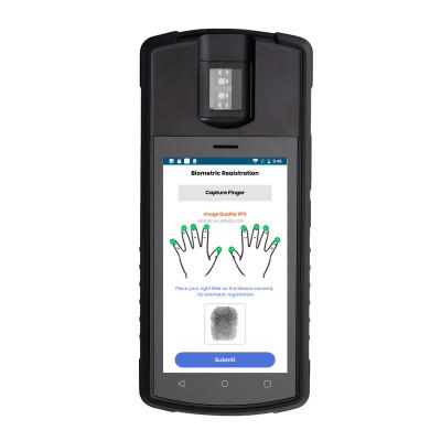 China Industrial Handheld Computer Android Biometric Biometric Enrollment Mobile Fingerprint Reader with NFC Reader for sale