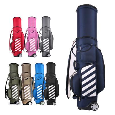 China Manufacturer Wholesale Custom Logo Golf Staff Bags Waterproof Durable Nylon Retractable Golf Bag Wheels for sale