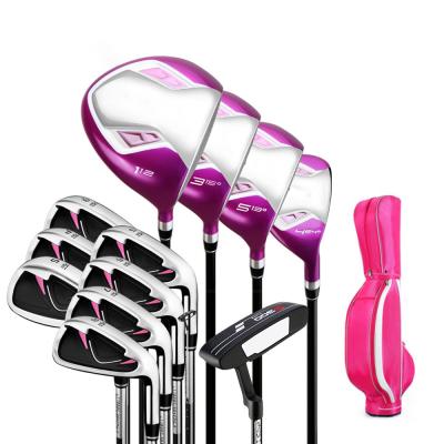 China Durable Hot Selling Women's Golf Club Full Set Custom Logo 12 Clubs Right Handed Design Beautiful For Golf Bag for sale