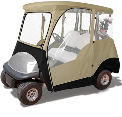 China Durable Waterproof Polyester Golf Cart Cover 2 Seats Golf Cart Rain Cover With Doors For Cold Weather Sunproof Waterproof Golf Cart Cover for sale