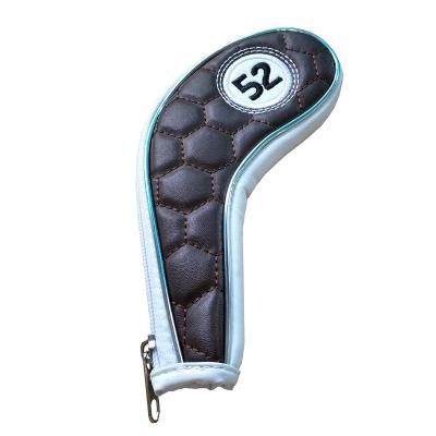 China Custom Iron Headcovers OEM PU Leather Golf Iron Head Cover Waterproof For Golf Club Barrel Putter Headcover for sale