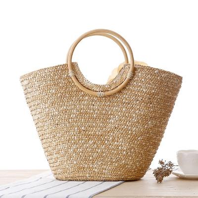 China Fashion Wholesale Custom Hand - Summer Straw Clutch Beach Women Rattan Woven Handbags for sale