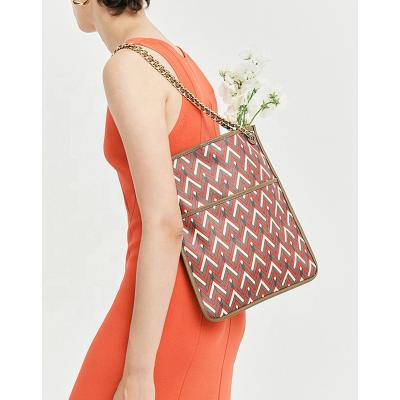 China Water Resistant Fashion Matching Color Retro Patchwork Chain Handbag One Shoulder Cross - Body Bag for sale