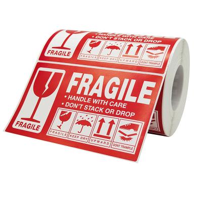 China Waterproof fragile stickers label, fragile warning sticker, fragile label sticker for sale