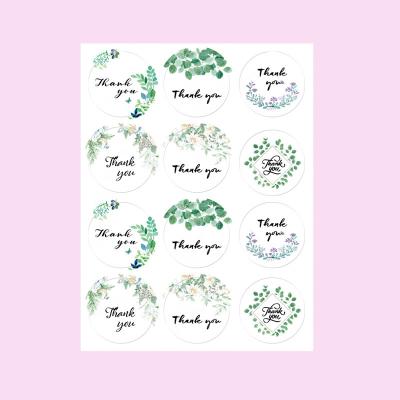 China Kiss Cut Waterproof Custom Sticker Covers Cute Flower Thank You Decal Sticker Sheet for sale