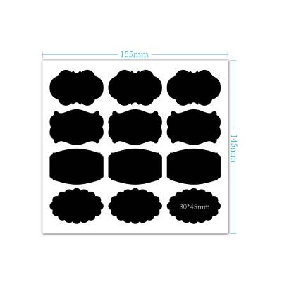 China Various Shape Blackboard Waterproof Creative Waterproof Erasable Self Adhesive Vinyl Sticker Vinyl Chalkboard Sticker For Bottle Jars for sale