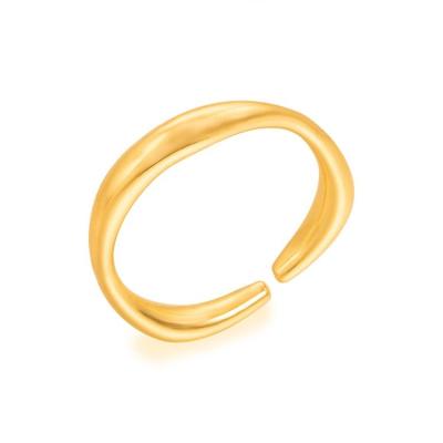 China FASHIONABLE Wholesale Elegant Unisex Italian Geometric 18K Gold Plated Adjustable Creative Brass Jewelry Supplies Ring for sale