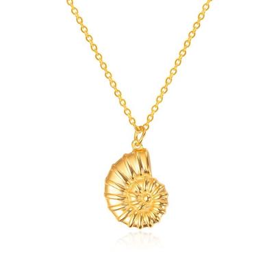 China Wholesale Trendy Fashion Jewelry Trendy Stainless Steel Gold Plated Conch Chain Necklace for sale