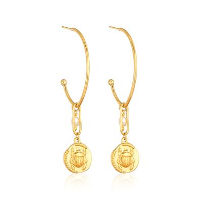 China Wholesale Custom TRENDY Non Tarnish 18K Gold Plated Stainless Steel Female Korean Jewelry Supplies Charm Earrings For Women for sale