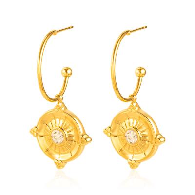 China Latest FASHIONABLE Custom Wholesale Design 18K Gold Plated Stainless Steel Ladies Luxury Jewelry Supplies Charming Stud Earrings for sale